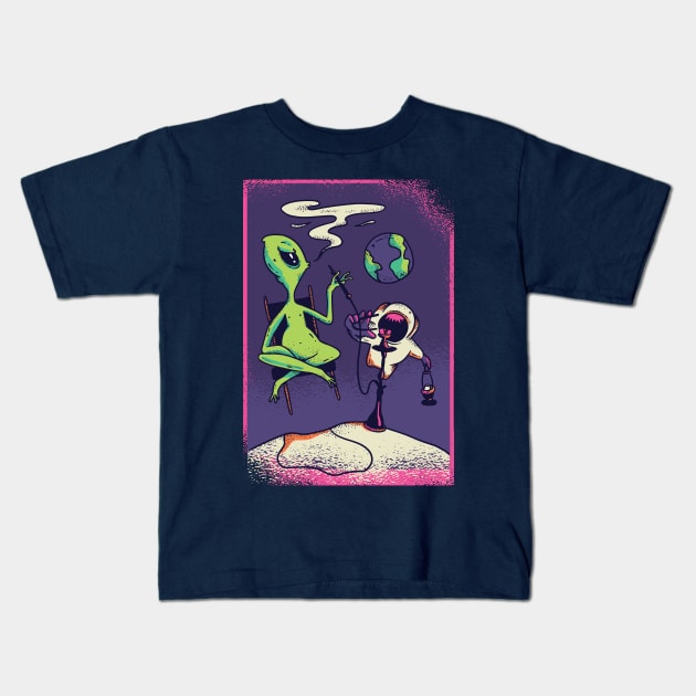 Funny Alien Comic Kids T-Shirt by Urban_Vintage